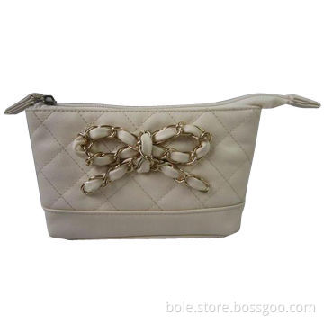 PU Cosmetic Bag with Quilting Design for Promotional, Nylon Zipper for Closure